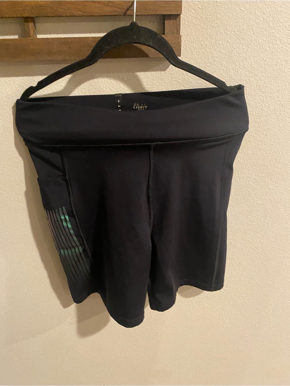 Savage X Fenty Sport Black Athletic Shorts with Logo Band Size XL